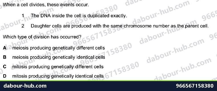 IGCSE Biology 17.4 Meiosis - Question 2