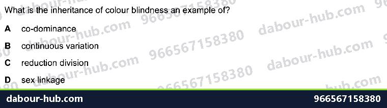 IGCSE Biology 17.5.2 Sex Linked And Colour Blindess - Question 2