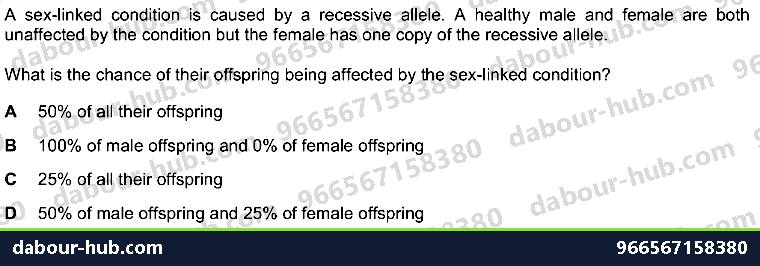 IGCSE Biology 17.5.2 Sex Linked And Colour Blindess - Question 7