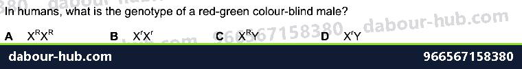 IGCSE Biology 17.5.2 Sex Linked And Colour Blindess - Question 9