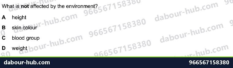 IGCSE Biology 18.1 Continuous and discontinuous variation - Question 7