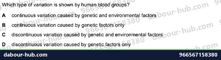 IGCSE Biology 18.1 Continuous and discontinuous variation - Question 9