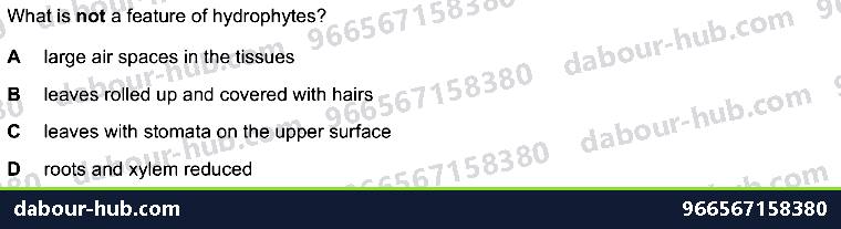 IGCSE Biology 18.3 Adaptive features - Question 1