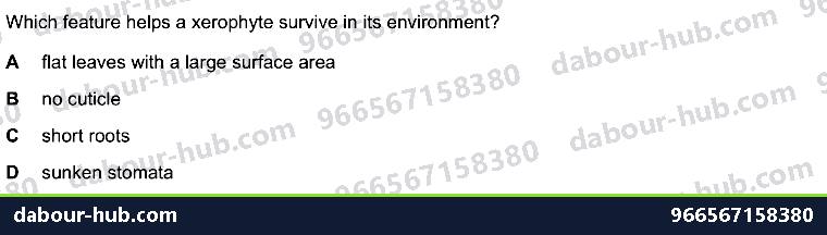 IGCSE Biology 18.3 Adaptive features - Question 11
