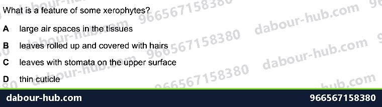 IGCSE Biology 18.3 Adaptive features - Question 15