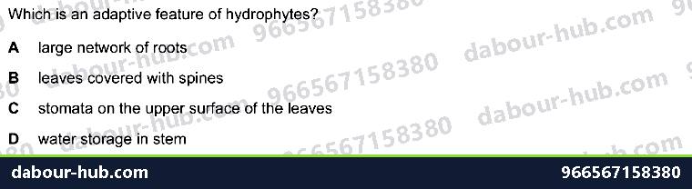 IGCSE Biology 18.3 Adaptive features - Question 6