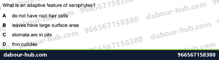 IGCSE Biology 18.3 Adaptive features - Question 7