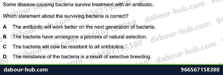 IGCSE Biology 18.4 Selection - Question 1