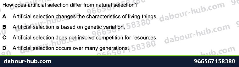IGCSE Biology 18.4 Selection - Question 11