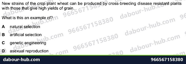 IGCSE Biology 18.4 Selection - Question 12
