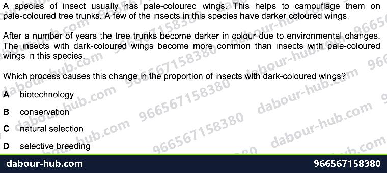 IGCSE Biology 18.4 Selection - Question 15