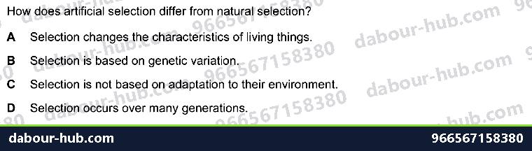 IGCSE Biology 18.4 Selection - Question 2