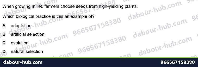 IGCSE Biology 18.4 Selection - Question 4