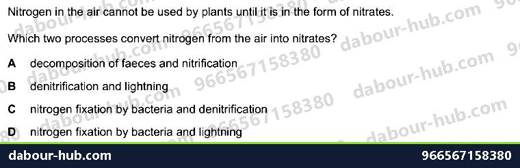 IGCSE Biology 19.4 The nitrogen cycle - Question 8
