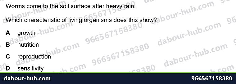 IGCSE Biology 1.1 Characterisation - Question 11