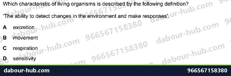 IGCSE Biology 1.1 Characterisation - Question 6