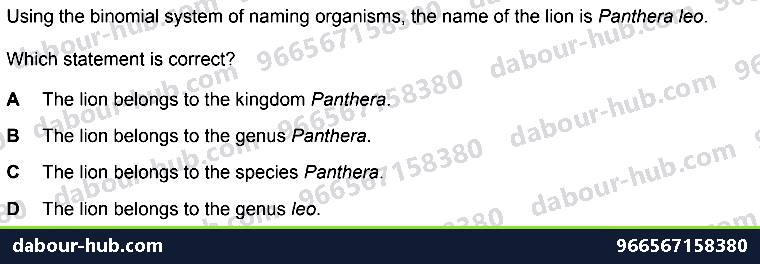 IGCSE Biology 1.2 Binomial Name - Question 12
