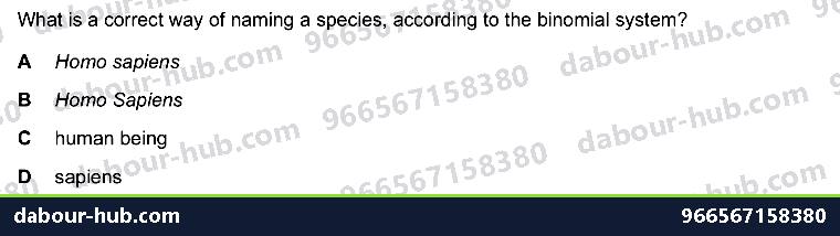 IGCSE Biology 1.2 Binomial Name - Question 6