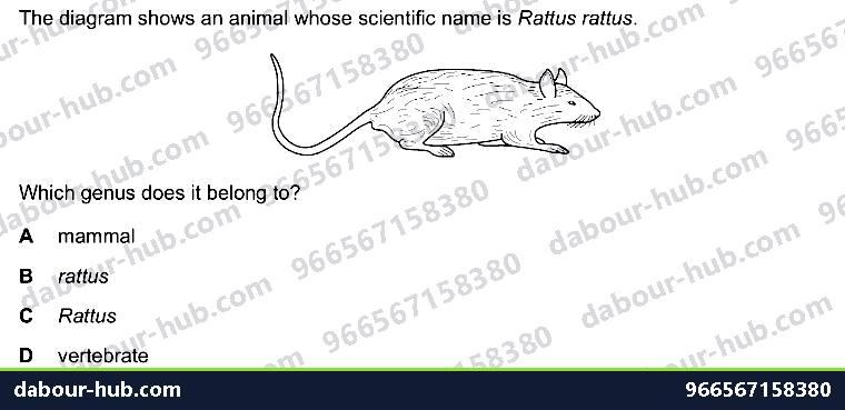 IGCSE Biology 1.2 Binomial Name - Question 8