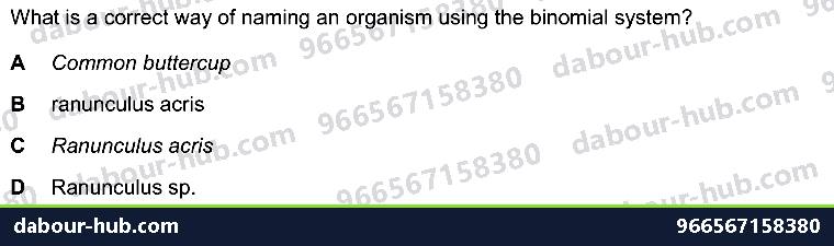 IGCSE Biology 1.2 Binomial Name - Question 9
