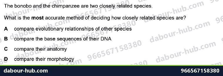 IGCSE Biology 1.3 Dna in Classification - Question 6