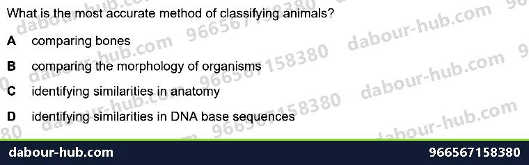 IGCSE Biology 1.3 Dna in Classification - Question 7