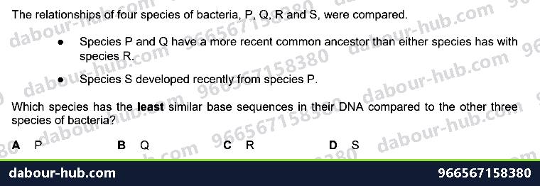 IGCSE Biology 1.3 Dna in Classification - Question 9