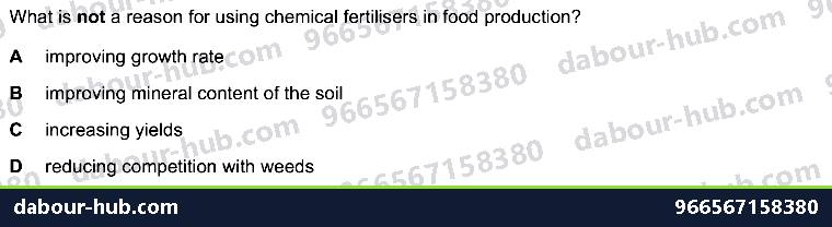 IGCSE Biology 20.1 Food supply - Question 3