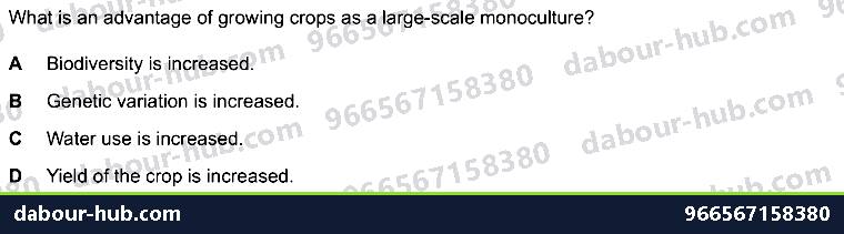 IGCSE Biology 20.1 Food supply - Question 7
