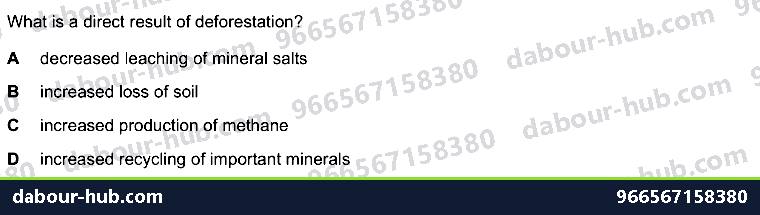 IGCSE Biology 20.2 Habitat destruction - Question 2