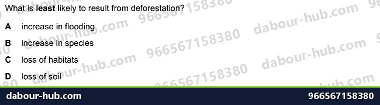 IGCSE Biology 20.2 Habitat destruction - Question 4