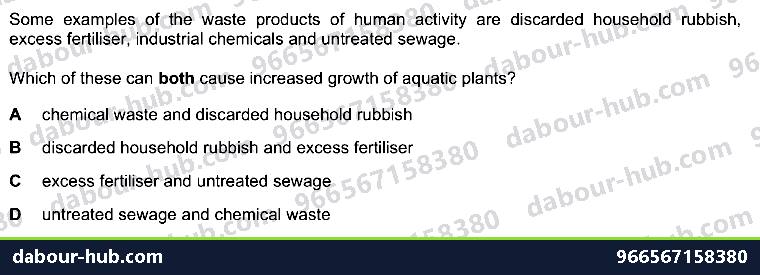 IGCSE Biology 20.3 Pollution - Question 13
