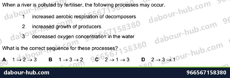 IGCSE Biology 20.3 Pollution - Question 4