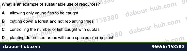IGCSE Biology 20.4 Conservation - Question 10