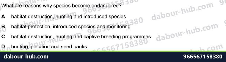 IGCSE Biology 20.4 Conservation - Question 14