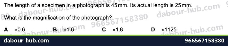 IGCSE Biology 2.4 Magnification - Question 6