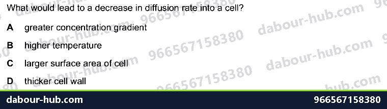 IGCSE Biology 3.1 Diffusion - Question 2