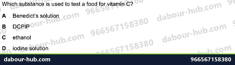 IGCSE Biology 4.3 Food Test - Question 13