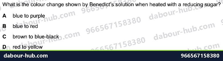 IGCSE Biology 4.3 Food Test - Question 2
