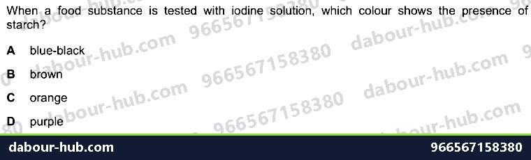 IGCSE Biology 4.3 Food Test - Question 3