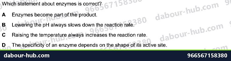 IGCSE Biology 5.1 Characteristics of Enzymes - Question 7