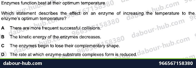 IGCSE Biology 5.2 Effect of Temperature, Ph - Question 13