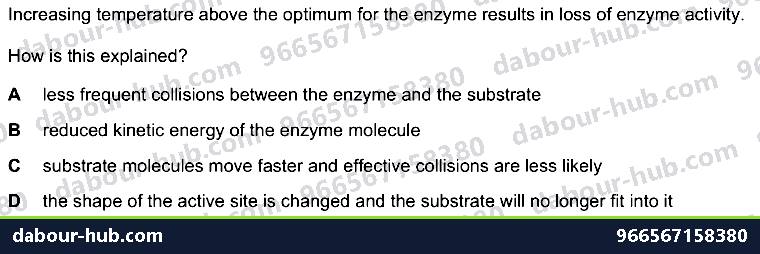 IGCSE Biology 5.2 Effect of Temperature, Ph - Question 14