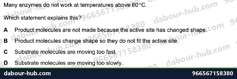 IGCSE Biology 5.2 Effect of Temperature, Ph - Question 4
