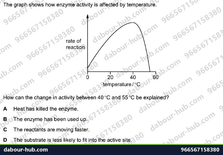 IGCSE Biology 5.2 Effect of Temperature, Ph - Question 5