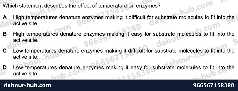 IGCSE Biology 5.2 Effect of Temperature, Ph - Question 6