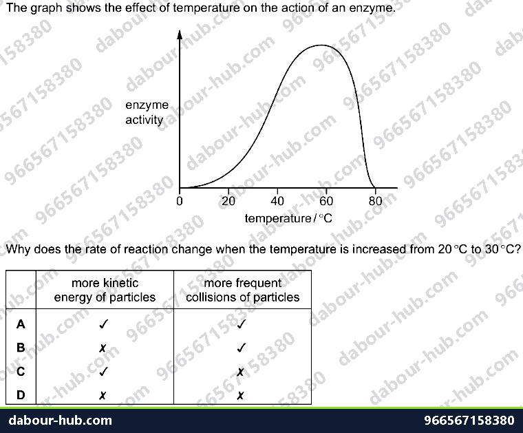 IGCSE Biology 5.2 Effect of Temperature, Ph - Question 9