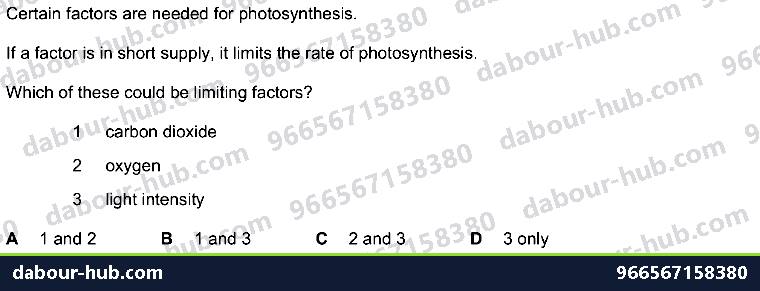 IGCSE Biology 6.1 Photosynthesis - Question 9