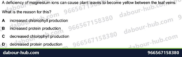 IGCSE Biology 6.4 Mineral Requirements - Question 10