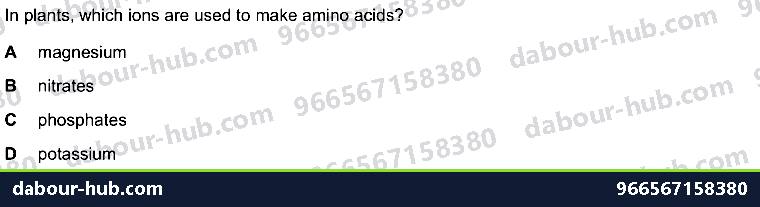 IGCSE Biology 6.4 Mineral Requirements - Question 2